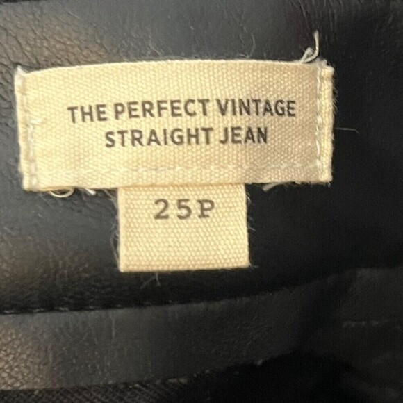 Madewell NWT Petite Perfect Vintage Jean Faux Leather Black Size 25P Straight - Picture 10 of 14